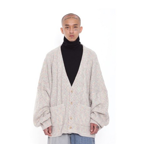 아조바이아조 남성용 Oversized Cable Stitch Cardigan