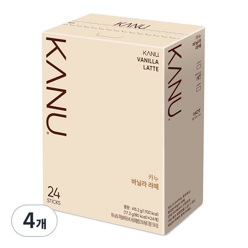 카누 바닐라 라떼, 17.3g, 24개입, 4개