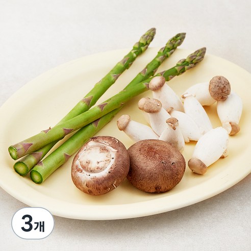 친환경 구이용 버섯 & 아스파라거스, 160g, 3개