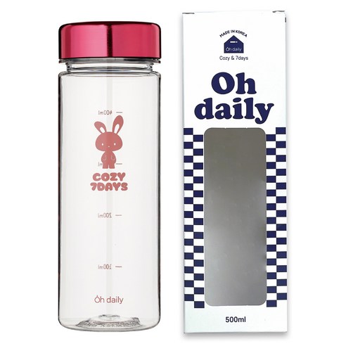 오데일리 보온보냉 메탈 트라이탄 물병, 핑크, 500ml, 1개