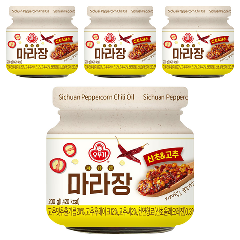 오뚜기 마라장 산초 앤 고추, 200g, 4개