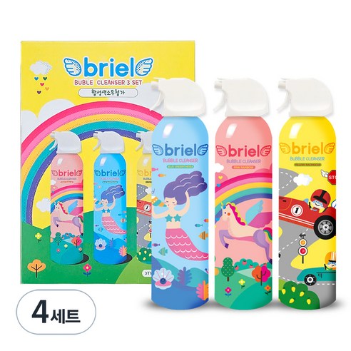 브리엘 유아용 버블 바디클렌저 복숭아향 200ml + 베리향 200ml + 망고향 200ml 세트, 4세트