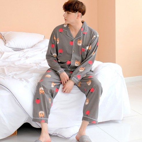 민트코코아 남자 긴팔 잠옷세트 피치이브닝