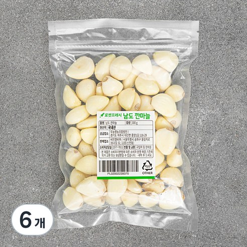 남도 깐마늘, 300g, 6개