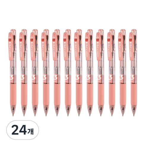 모나미 플립3 멀티펜 0.5mm, 파파야(블랙 + 블루 + 레드), 24개