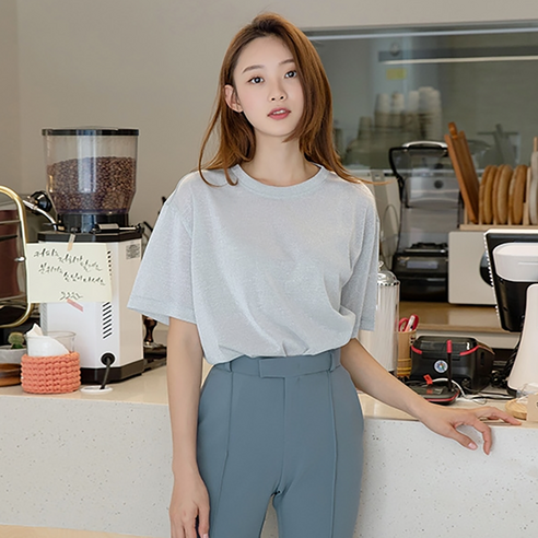 나인 여성용 메탈 내추럴 티 R-T-3975