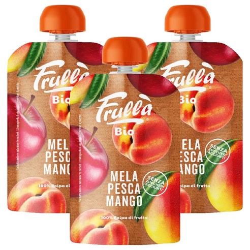 네추럴누바 유기농 생과일 누바 푸루라 짜먹는 퓨레 혼합맛(사과/복숭아/망고) × 100g × 3개, 맛 × 개당 중량 × 수량 섬네일