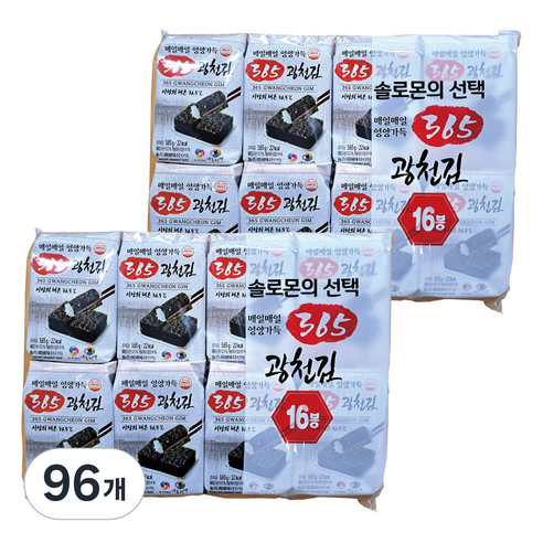 365광천김 재래 도시락, 3.65g, 96개