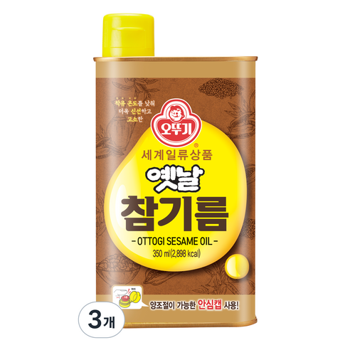 오뚜기옛날 참기름, 350ml, 3개