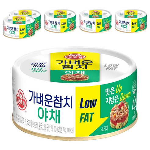 오뚜기 가벼운 참치 야채, 100g, 6개