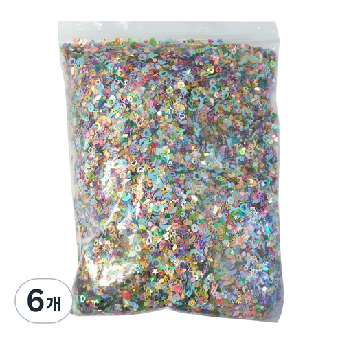빙고빙고 컬러왕혼합 MIX 스팽글 250g, 6개, 혼합색상