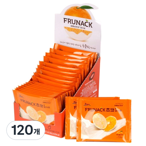 프루낵 제주산 감귤 과일칩 초코화이트, 4.8g, 120개
