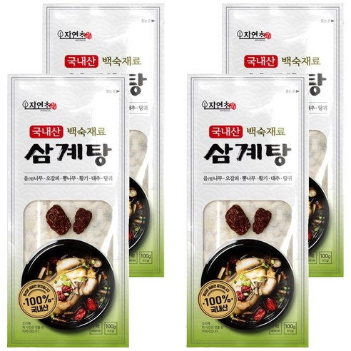 자연초 삼계탕 백숙재료, 100g, 4개