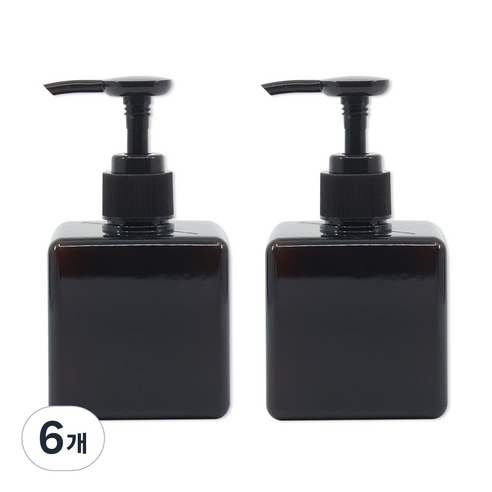뉴앤룩 사각 디스펜서 주방세제 리필용기 일반형 250ml, 브라운, 6개