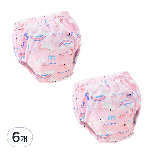 스타도어 유아용 큐트패턴 배변팬티 2p 세트, 유니콘, 6개