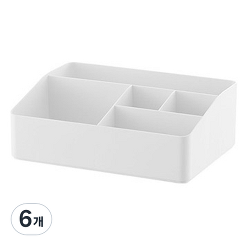 화장품 정리함 칸막이형, 6개, 화이트