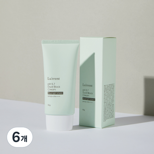 루런트 듀얼 블럭 순한 무기자차 선크림 SPF50+ PA++++, 50g, 6개