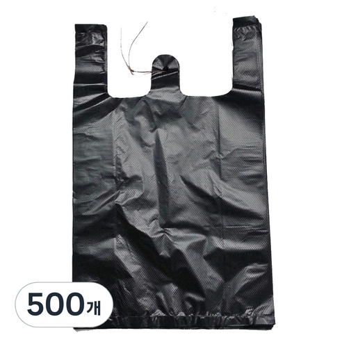 부국비닐봉투 손잡이 일반마트봉투 5호 검정, 20L, 500개