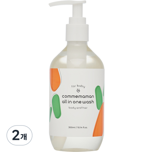 꼼마망 베이비 올인원 워시, 2개, 300ml