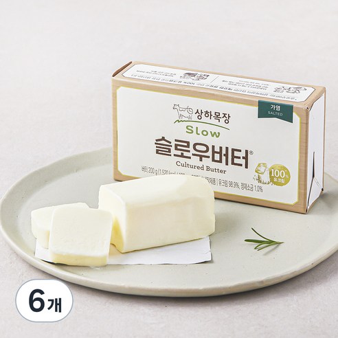 상하목장 슬로우 가염버터, 200g, 6개
