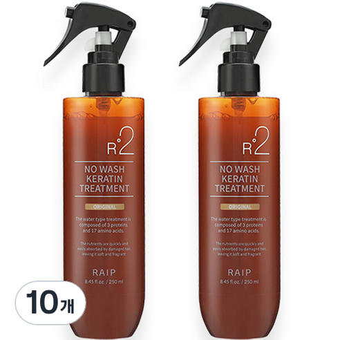라입 R2 노워시 케라틴 헤어 트리트먼트 오리지널, 250ml, 10개