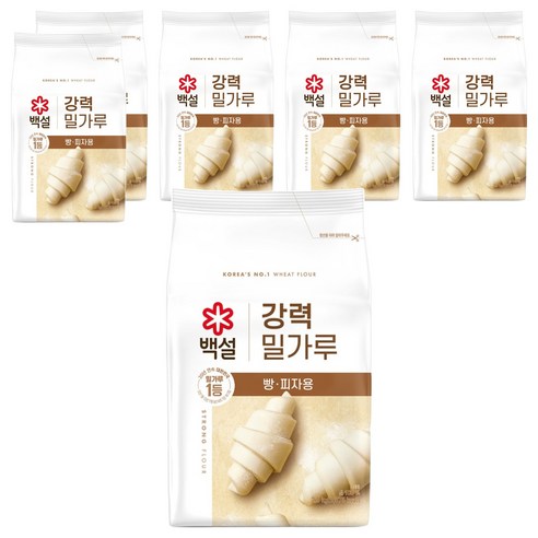 백설 강력 밀가루, 2.5kg, 6개