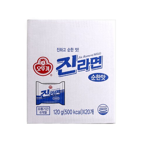 오뚜기 진라면 순한맛 120g, 20개