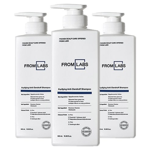 프롬랩스 퓨리파잉 비듬 개선 샴푸, 3개, 500ml