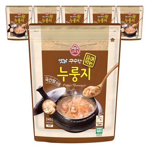 오뚜기옛날 구수한 끓여먹는 누룽지, 240g, 6개