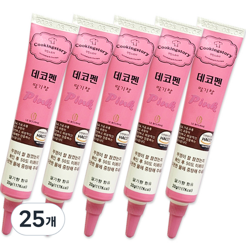 쿠킹스토리 데코펜 핑크, 20g, 25개