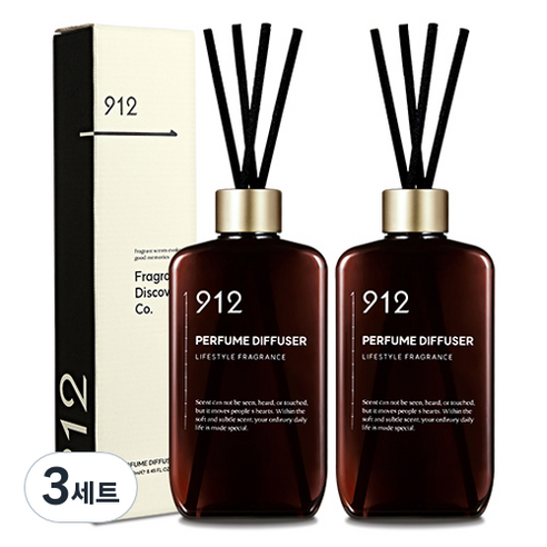 912 퍼퓸 디퓨저 튤립 가든 250ml x 2p + 리드스틱 8p 세트, 3세트