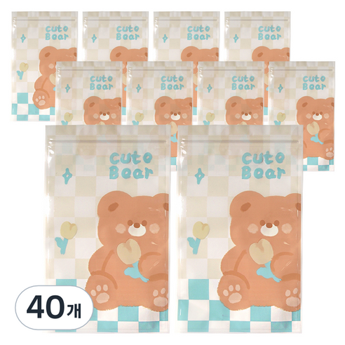 체크 패턴 구디백, 베어, 40개