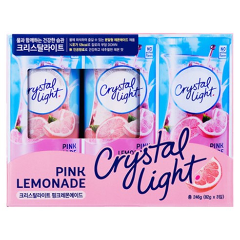 크래프트하인즈 크리스탈 라이트 핑크 레몬에이드 분말, 3개입, 1개