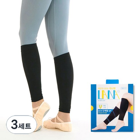 라나핏 의료기기 압박밴드 종아리형 블랙 2p, 3세트, 종아리/무릎형