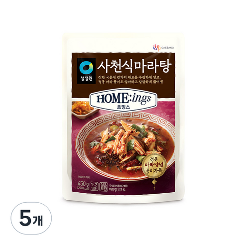 대상 청정원 호밍스 사천식마라탕, 450g, 5개