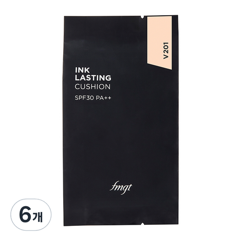 더페이스샵 잉크래스팅 쿠션 파운데이션 리필 15g, V201 애프리콧 베이지, 6개