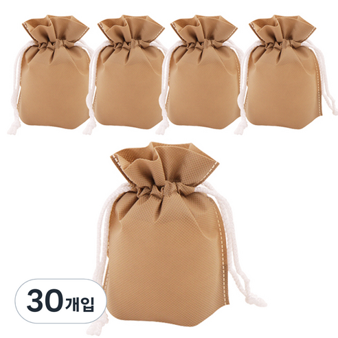 봄91 SYP 베이지 부직포 스탠드 복주머니 15 x 18 cm, 혼합 색상, 30개입