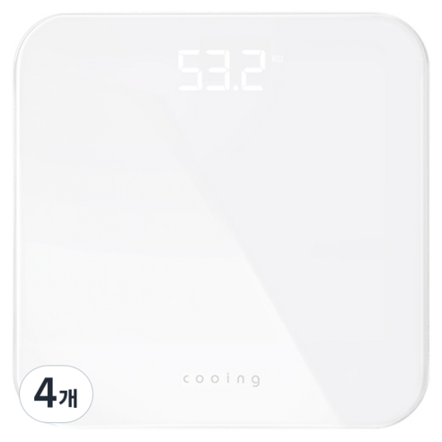 쿠잉전자 디지털 LED 체중계, BDS-260WH, 화이트, 4개
