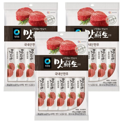 청정원 맛선생 한우 (스틱), 80g, 3개