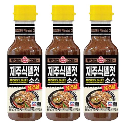 오뚜기 삼겹살 제주식 멜젓소스, 325g, 3개