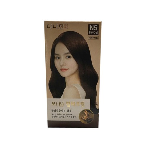 다나한 모 칼라크림 염모제, 1개, N5진한갈색