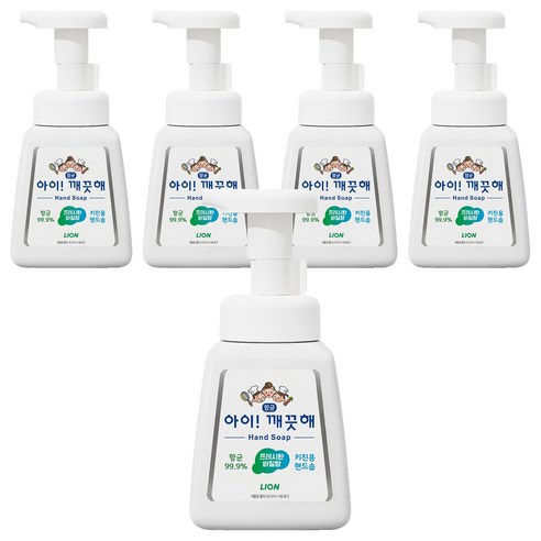 아이깨끗해 키친용 핸드솝, 250ml, 5개