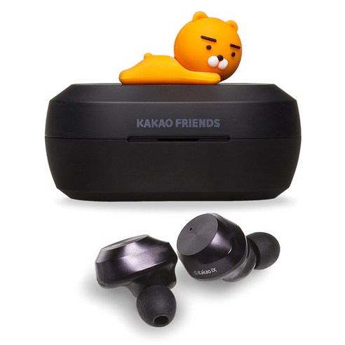 카카오프렌즈 블루투스 이어폰 라이언, KFTWS-001, 블랙