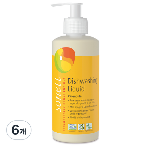 [쿠팡수입] 소네트 주방세제 카렌듈라, 300ml, 6개
