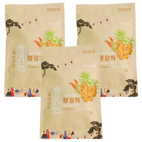 정성다린 생강차, 2g, 20개입, 3개