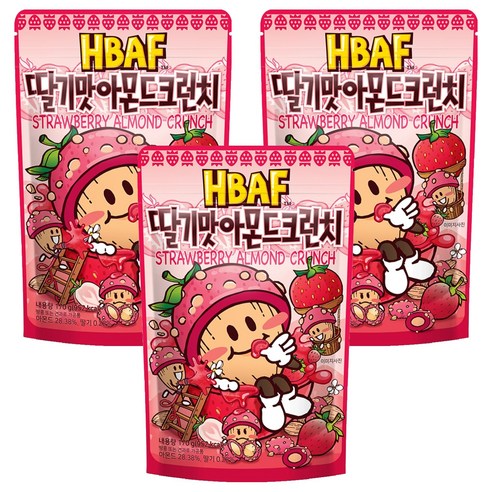 바프 딸기맛 아몬드크런치, 170g, 3개
