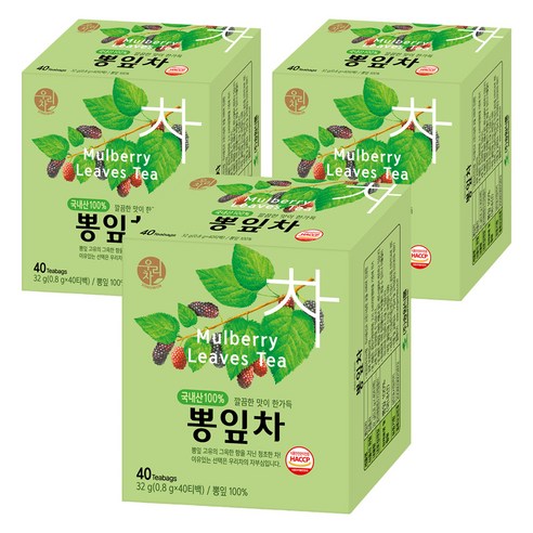 우리차 뽕잎차, 0.8g, 40개입, 3개