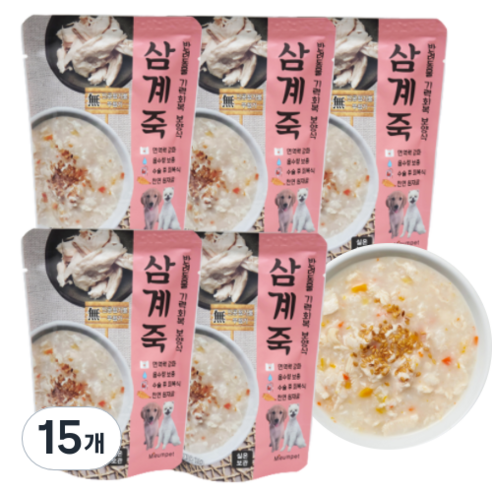 미음펫 강아지 삼계죽 120g, 15개