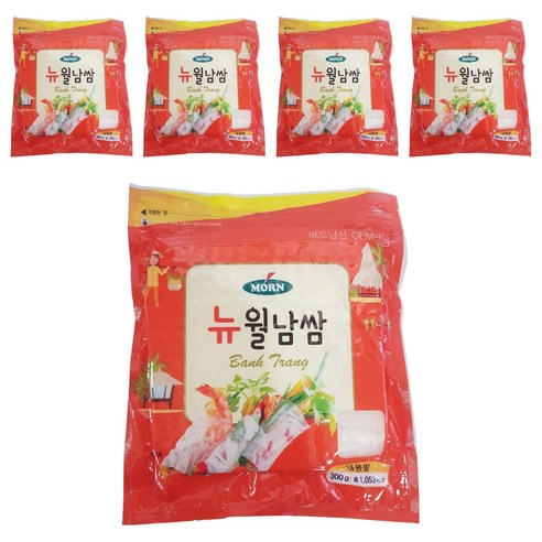MORN 뉴 월남쌈 라이스페이퍼 사각, 300g, 5개