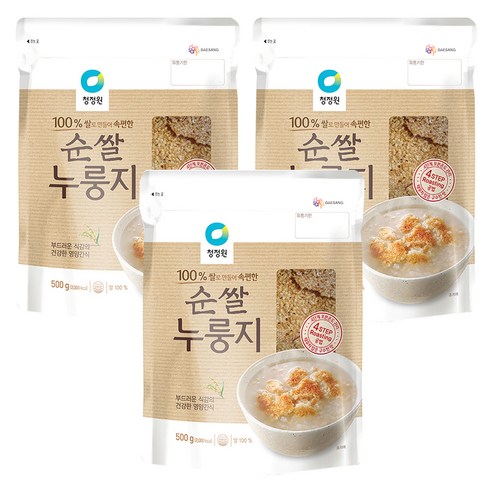 청정원 순쌀 누룽지, 500g, 3개